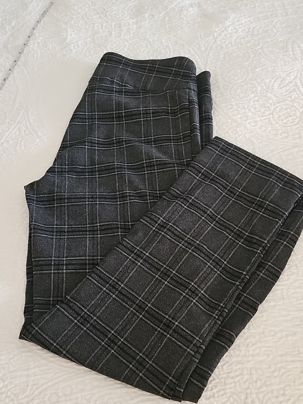 Zac & Rachel Black Plaid Women's Dress Stretch Pants